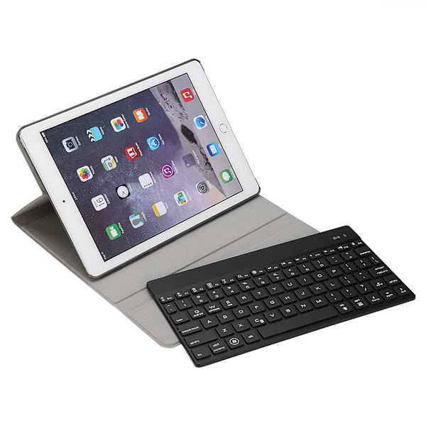Portabelt Bluetooth-tangentbord Läderfodral Skyddande Fodral För iPad Pro9.7 iPad Air2 Svart