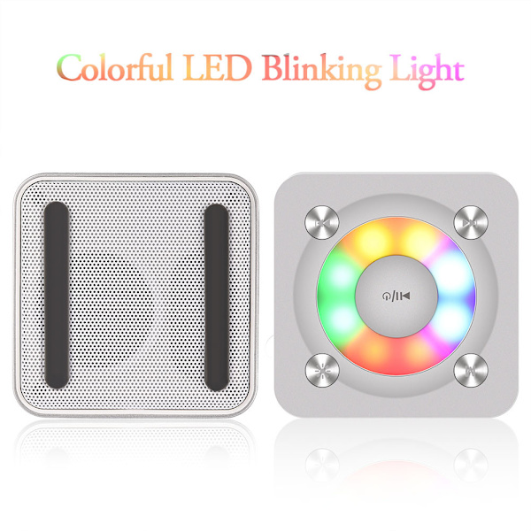 Mini bärbar HIFI Bluetooth Stereo Bass Music Speaker Player Färgglad LED Blinkande Ljus