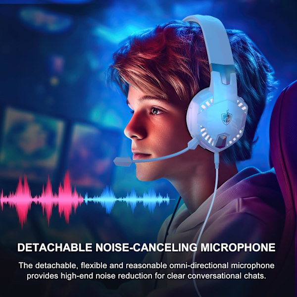 PS4 Gaming Headset for PS5, PC, Switch, G2000 Pro Bluetooth Wireless Over Ear Headphones for Phone, Laptop, with Detachable Noise Cancelling Mic, St White