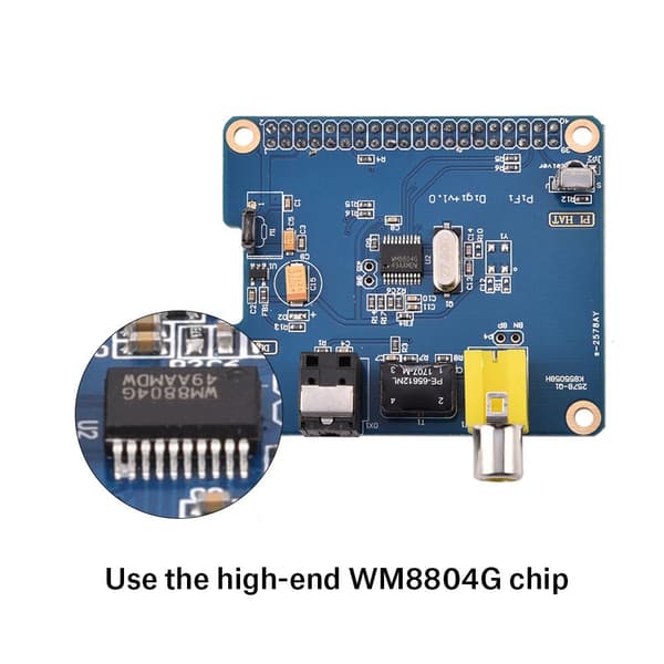 HIFI DiGi+ Digital Sound Card I2S SPDIF Optisk Fiber til Raspberry Pi 3B / Zero / 2B/ B+