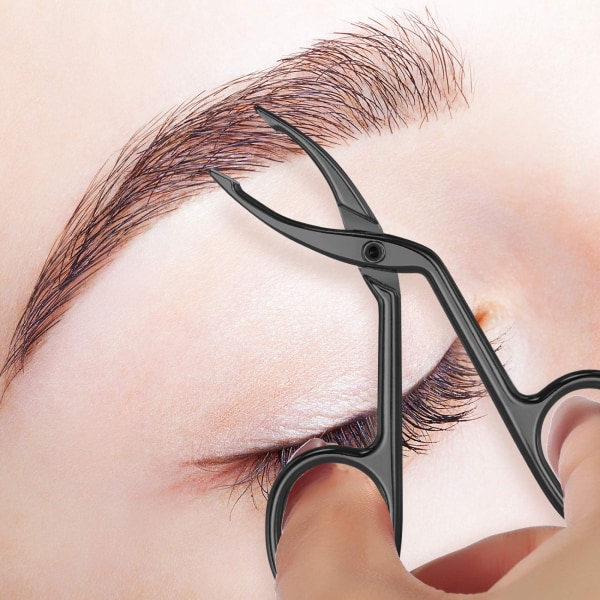 3-pack Ögonbrynssax Pincett, saxhandtagsformade ögonbryn Pincettklämma med rak spets, hårgripande ögonbryn med rak spets (svartpläterad)