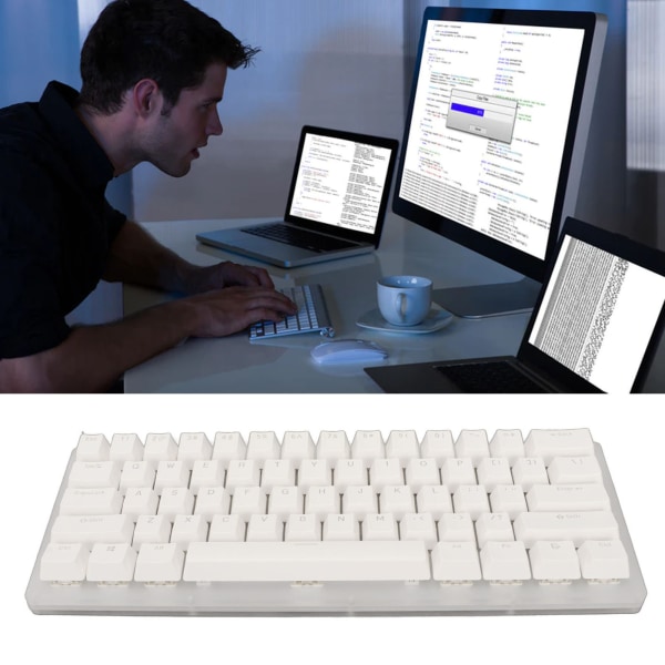 Mekanisk tastatur 61 taster ergonomisk hot swap Type C USB3.1 kablet 40Gbps RGB gaming tastatur brun switch