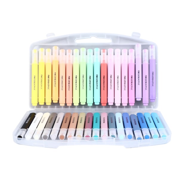 36 farger akrylmaling markører myke tupper akrylmaling penner enkel rengjøring falmefrie akrylmarkører for tegning maling