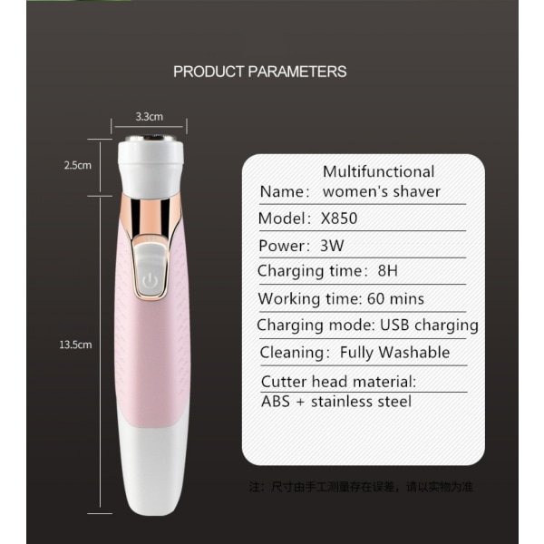 Dame Bikini Trimmer, 5 i 1 Dame Elektrisk Barbermaskine, Genopladelig Epilator Dame Hår Smertefri Barbermaskine til Bikini Område /Næse/ Armhule/Øjenbryn/Ansigt，Pink