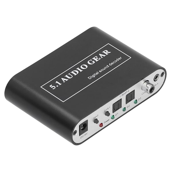 USB Port Digital Audio Sound Decoder Converter DTS/AC3/6CH LPCM Til 5.1 Analog Output 2.1EU Stik 100‑240V