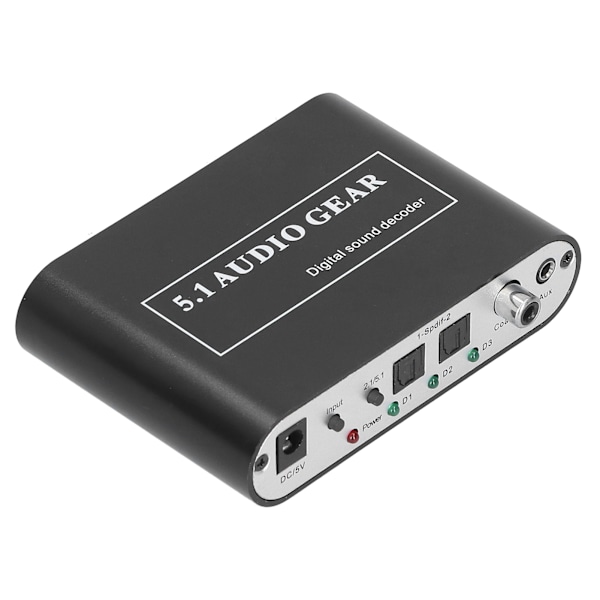 USB-port digital lyddekoderkonverter DTS/AC3/6CH LPCM til 5.1 analog utgang 2.1EU-plugg 100‑240V