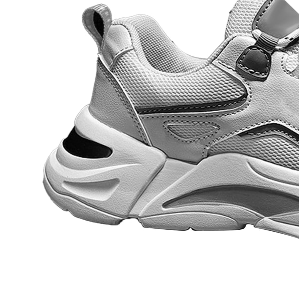 Herr Sneakers Låga Löparskor Vår Fashionabla Koreanska Trendiga Kontrastfärg Sneakers White Grey 41