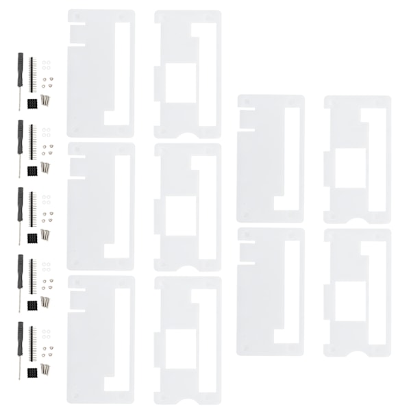 5 sarjaa Raspberry Pi Zero -koteloa akryyli + jäähdytyslevy + ruuvimeisseli + 40P kaksoisnastaheaderi