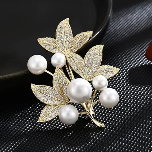 Blomster Floral Perle Brosche Rhinestone Krystal Brosche Blad Buket Brosche Pin Mode Kjole Tilbehør Fødselsdag Graduering Smykker Gave Til Kvinder Style 1