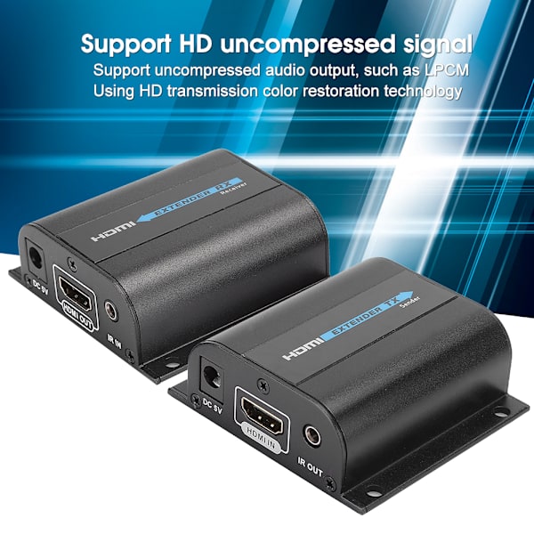 LKV372AE HD-förlängare 60M Enkel nätkabel förstärkare till RJ45 Infraröd bredband PostBack Spänningsförsörjning