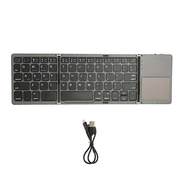 Trådlöst hopfällbart tangentbord med pekplatta USB-laddning BT3.0 automatisk viloläge smalt lätt bärbart tangentbord för bärbar dator surfplatta telefon