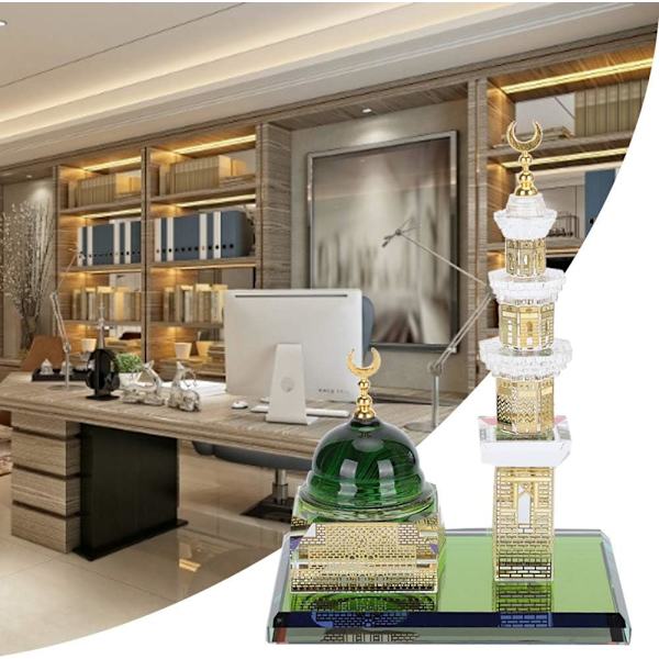 Muslimsk Kaaba-kupol Presentera Bilar Skrivbords Hantverk Moské Dekoration Prydnad Prydnadsföremål Islam Dekoration 1 Set Utility Tables