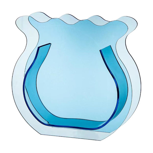 Akvarium Vas Transparent Tjock Akryl Utjämning Enkel Modern Liten Akvarium för Familj Kontor Sovsal Transparent Blue