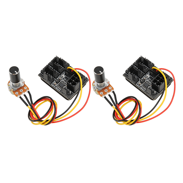 2 stk PC viftekontroller 3 pin 4 pin vifteadapter PWM PC kabinett kjølevifte hub 8 veis splitter 12V hastighetskontroller