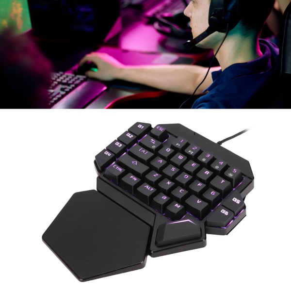 Enhånds tastatur 35 taster Nøjagtig følsom kontrol 6 programmerbare taster Ergonomisk design Halvt tastatur