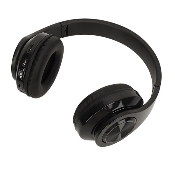 Bluetooth-hodetelefoner Multifunksjonelle HiFi Stereo RGB Fargegradient Lys Plug in Kort Foldbar Trådløst Headset Svart