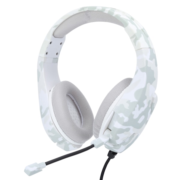 Camouflage Headset J10 OverEar Hovedtelefon Gaming Øretelefon Ørestykke med MIC(Grå og Hvid )