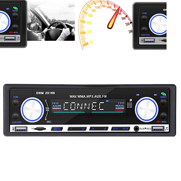 4 x 60W kaksois-USB-auton kojelaudan näköinen yksikara kaksois-USB-auton MP3 FM-radiosoitin