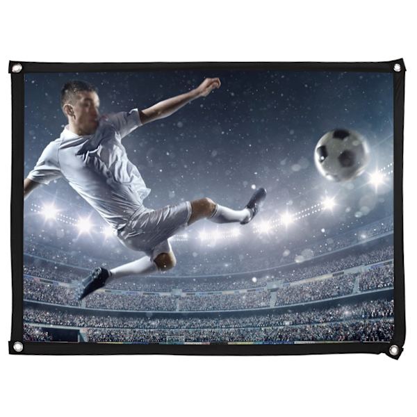 4:3 Tykk 100% Polyester Bærbar Foldbar Hvit Myk Projektor Skjerm Gardin 72-Tommers