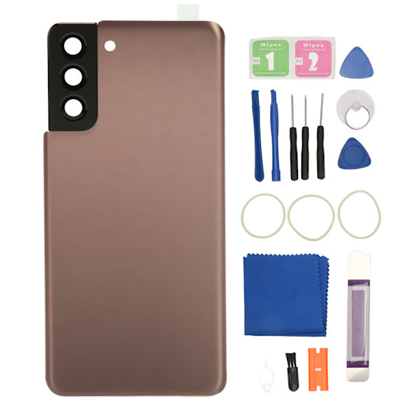 Ersättning Baksida Glas Cover för Samsung Galaxy S21 Plus Bakre Glas Dörr Cover med Förinstallerad Kameralins Brun