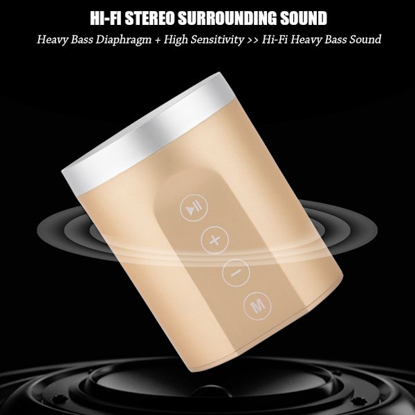 Tung bas trådlös Bluetooth-högtalare Handsfree-samtal FM-radio Bluetooth-högtalare - Touch-knapp