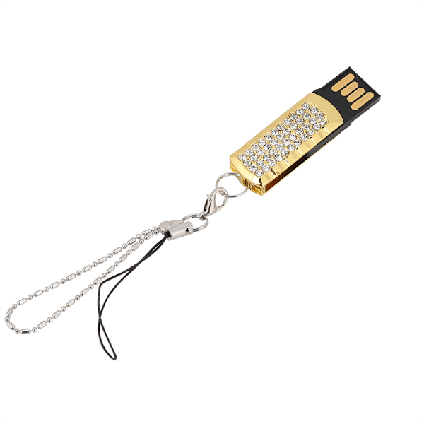 16G Mini kannettava rintatila USB-muistitikku ketjulla Windows Vista/7/10/Mac Gold