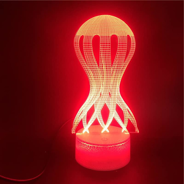 Wrecking Ball lampe 3D illusjons nattlys, fjernkontroll bordlampe, USB-lader belysning hjem dekorasjon for barn, bursdagsgave (fjernkontroll)