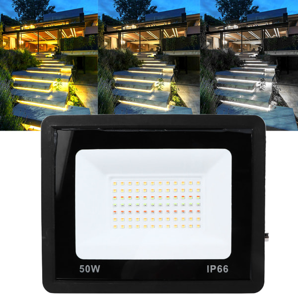 Led-projektør til udendørs brug med farveskift - Led-scene- og landskabsbelysning - Bluetooth-smart projektør til Tuya APP-styring 220V 50W RGB