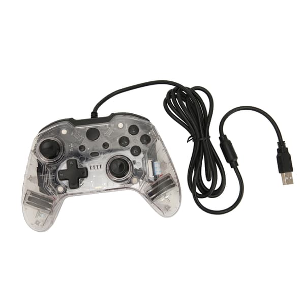 Kablet Game Controller Dual Vibration RGB Transparent Shell Gamepad Joystick til Xbox PC Hvid