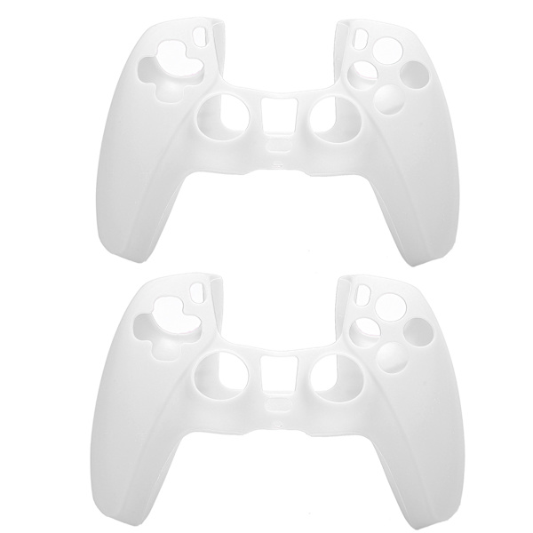 2 st Silikonskydd för PS5 Gamepad Dammtät Spelkontroll Hudskydd Vit