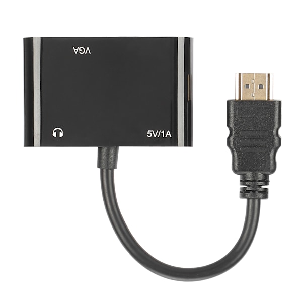 Bærbar HDMI til HDMiVGA-adapter med lydkonverter videokabel plugg og spill