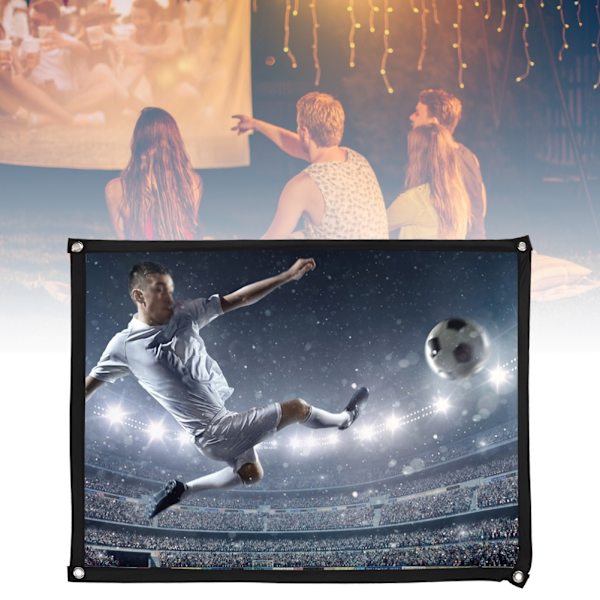 4:3 Tykk 100% Polyester Bærbar Foldbar Hvit Myk Projektor Skjerm Gardin 72-Tommers