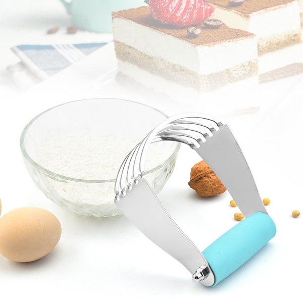 Bakverk Förkortning Blender Cutter, Rostfritt Stål Deg Masher för Smör, Kex, Bakning, Knådning, Deg, Flakier och Fluffier Pajskal
