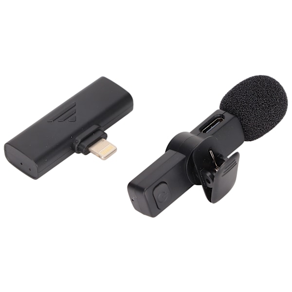 Trådlös Lavalier-mikrofon Brusreducering 2.4G Plug and Play Mini Clip On Mic för Live Streaming Intervju