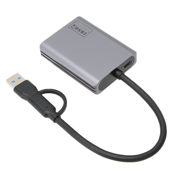 Typ C till Dual HD-adapter 1080P Stöd Plug and Play Aluminiumlegering USB till HD-adapter för Laptop Desktop PC