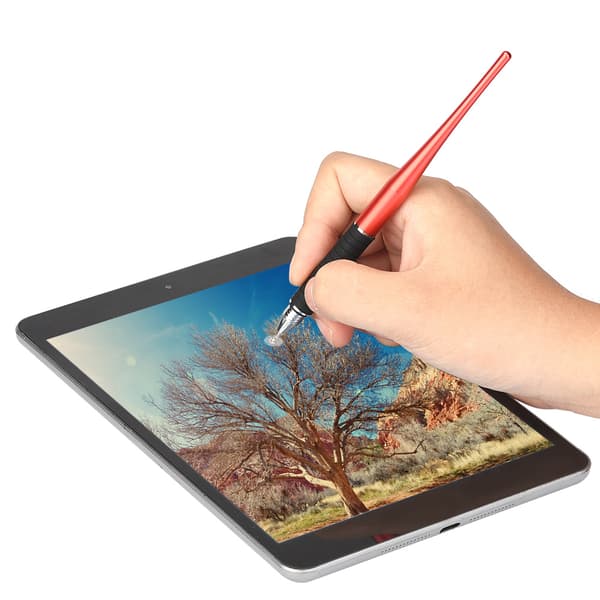 2 i 1 kapacitiv pen touch screen tegnepen stylus til iPhone iPad Tablet PC rød