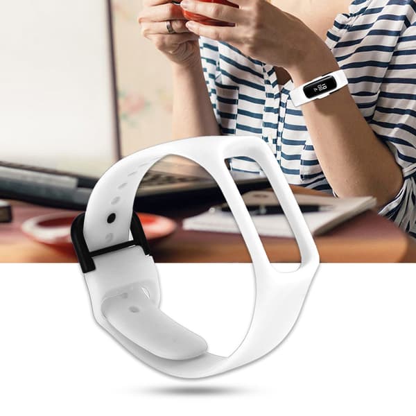 Et stykke Solid Color silikoneurrem til Samsung galaxy fit-e SM-R375 (hvid)