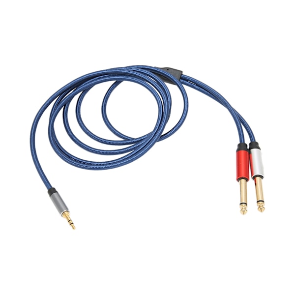 3,5 mm til 2x 6,35 mm Stereo Splitter-kabel Gullbelagt Mono Hunn Audiokabel for RV Vessel