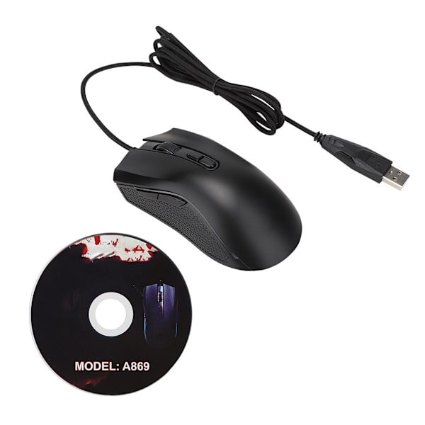 HXSJ A869RGB LED-lys 7200DPl USB Plug and Play Mekanisk Makro Defineret Gaming Mus