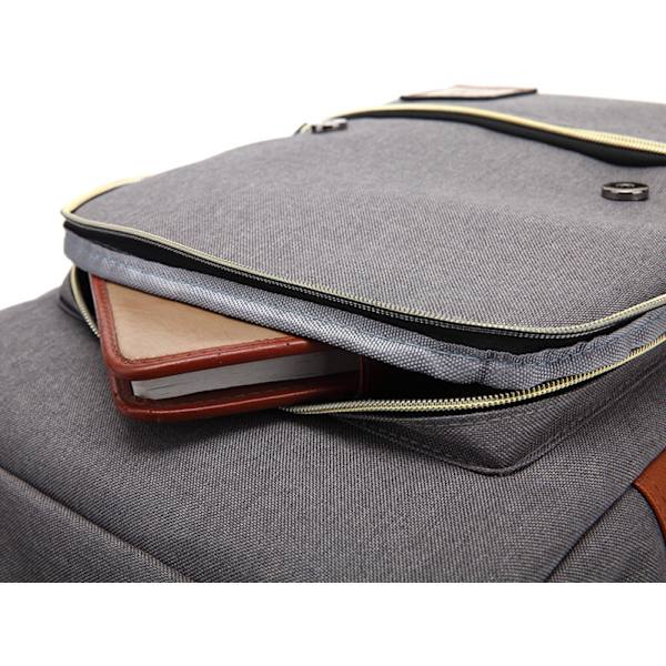 Vattentät bärbar ryggsäck för handbagage, arbetsryggsäck för resor, skolarbete, mode, högskola Black Zipper Gray M