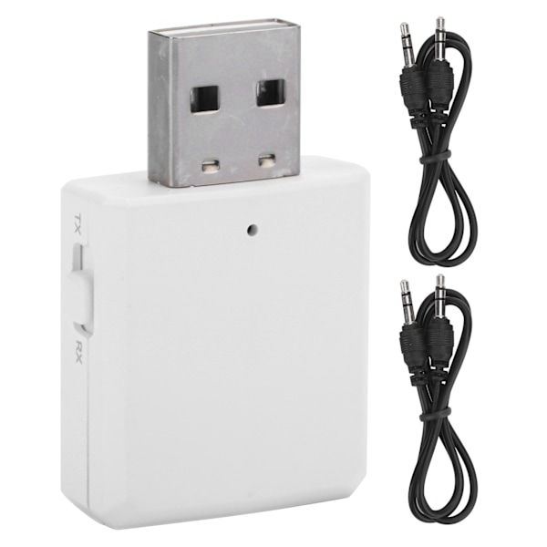 Bluetooth5.0 Audio Modtager Transmitter USB Lydkort 3 I 1 AUX RCA 3.5MM Stikadapterhvid