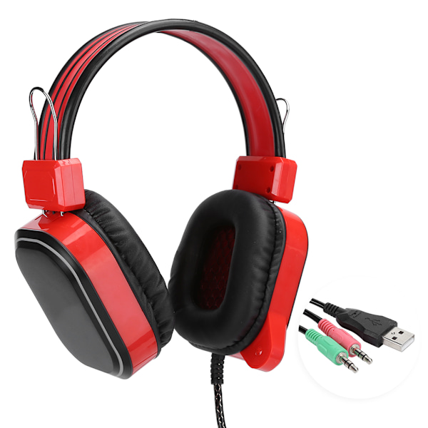 Peliheadset USB -pelikuulokkeet stereomikrofoni, melunvaimennuskuulokkeet DS‑100 RGB