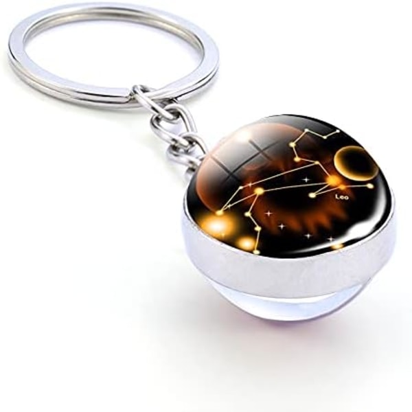 Zodiac 12 Constellation Glow In The Dark Creative Galaxy nyckelring Leo-1