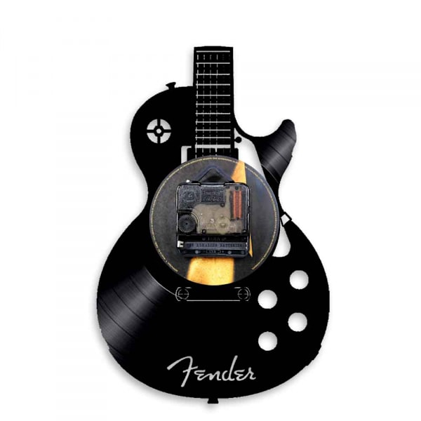 12-tums vinyl väggklocka med lampa vardagsrum studie retro gitarr cd skivväggklocka ljudlös anpassad klocka