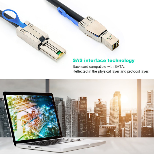 Serverkabel Switch-kabel Datakabel Datortillbehör MINI SAS SFF-8644 till SFF-8088 1 meter