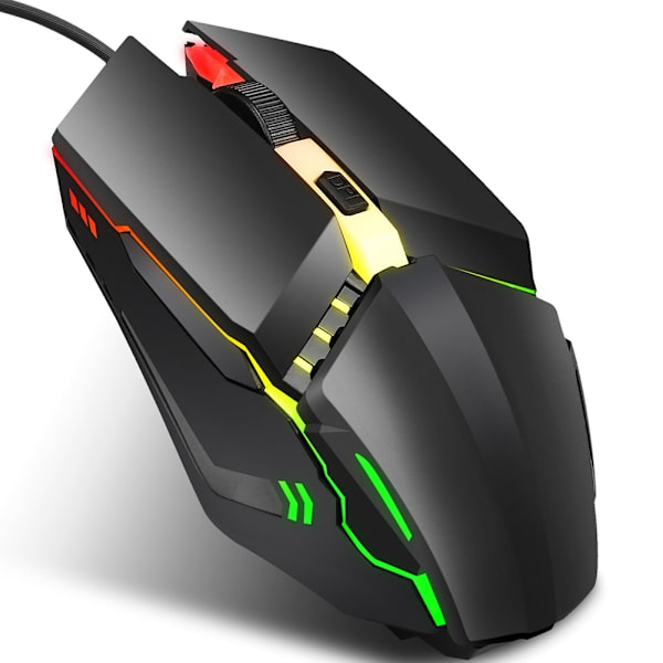 HXSJ S200 Gaming Mus 4-knapps kablet lysende fargerik ergonomisk for XP / Vista / OS X