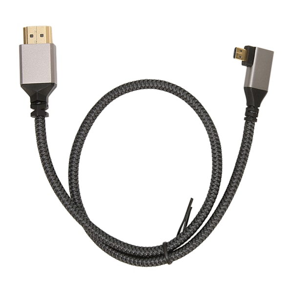 4K HD Multimedia Interface Cable 60Hz 18Gbps High Speed Micro HD Multimedia Interface Male to HD Multimedia Interface Male Left Elbow 0.5M