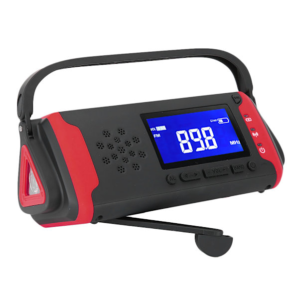 MD‑097 Solardriven handvev FM WB-radio Utomhus nöddynamo väderladdare ficklampa EU-version