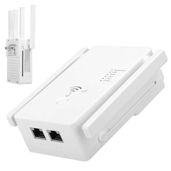 Trådlös router Dual Frequency Repeater Wifi Signal Amplifier Pass Wall  100‑240V