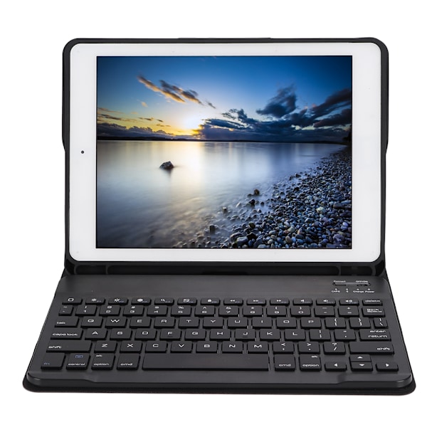 FT&#8209;1030E Smart Sleep Tablet Bluetooth Keyboard Protector med pennfack för iOS Mörkblå